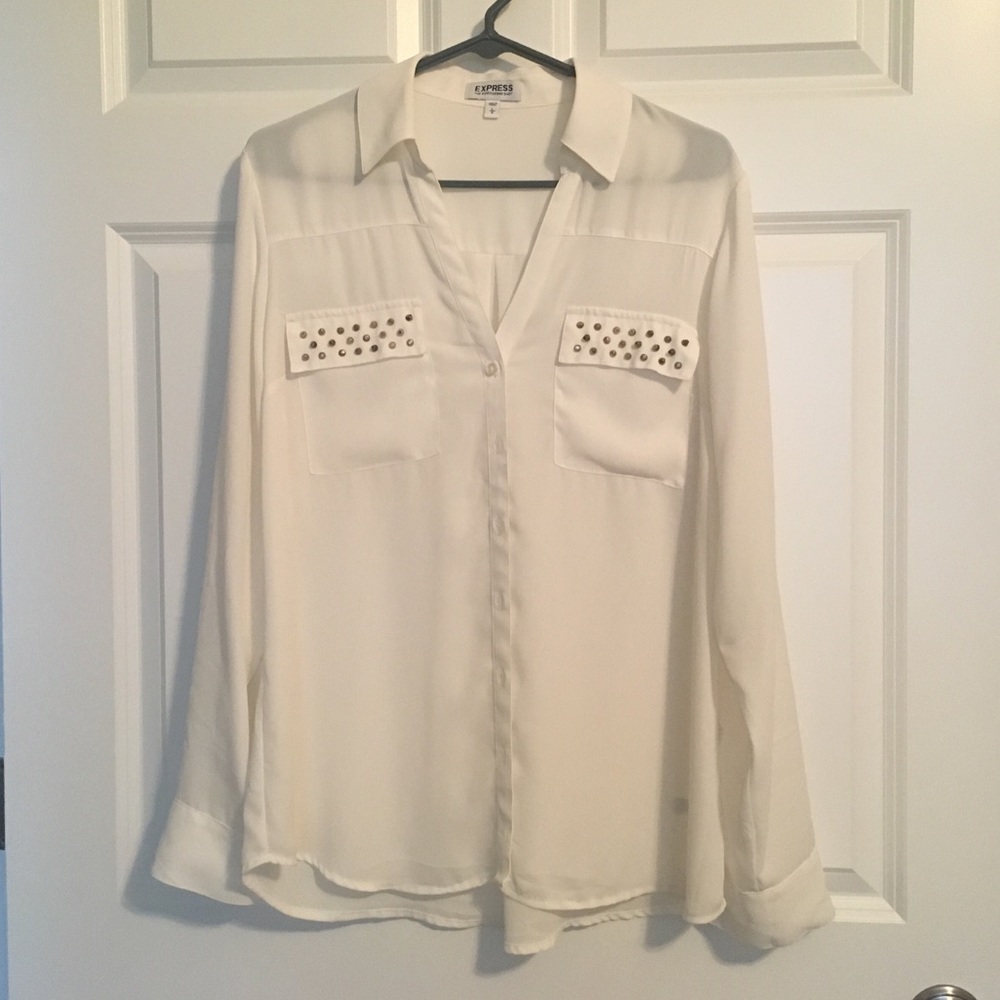 Express Portfolio Blouse with Studded Pockets